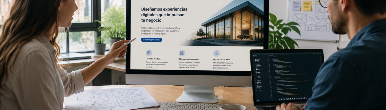 El equipo desarrollando una web
